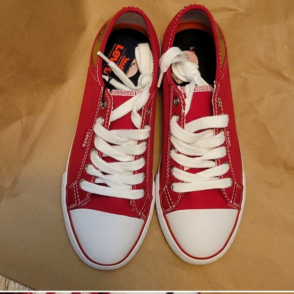 Levi's Strauss Red & White Women Sneakers Size 7.5